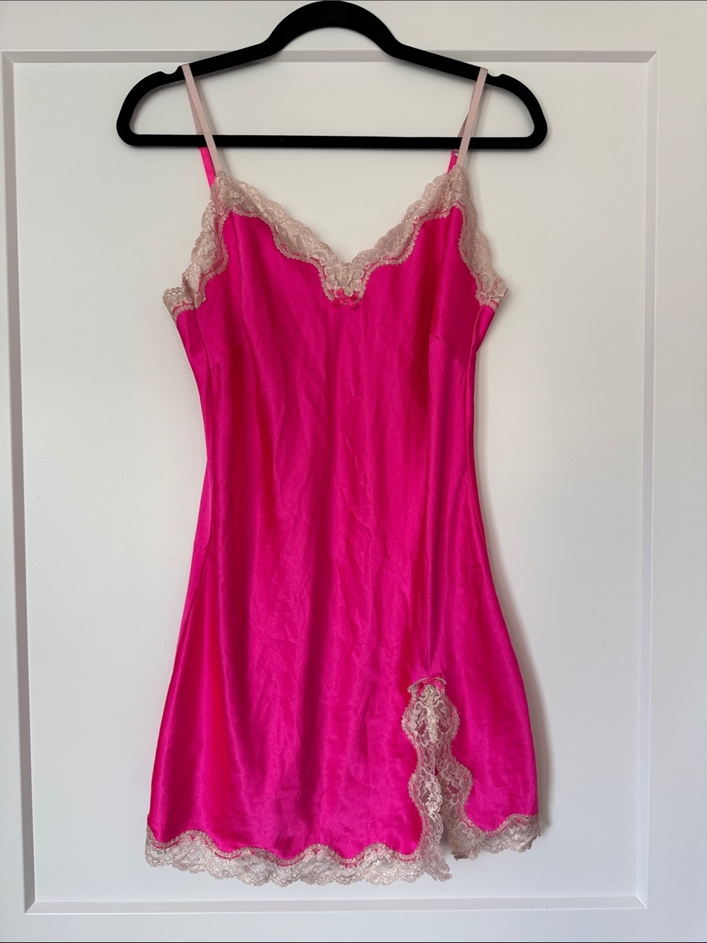 Victoria’s Secret Hot Pink Lace-Trim Slip